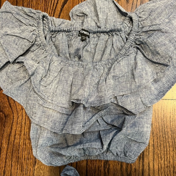 Express long wrap skirt ruffle crop top set worn once - Picture 3 of 6